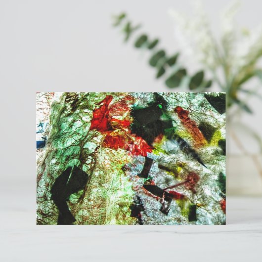 Uitnodiging witte textuur abstract gerecycled plas (Staand voorkant)