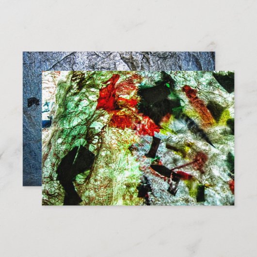 Uitnodiging witte textuur abstract gerecycled plas (Voorkant / Achterkant)