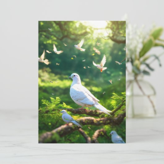 Uitnodiging Witte Vogels in het Groene Woud (Staand voorkant)