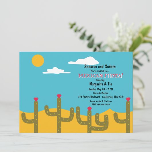 Uitnodiging woestijnlandschap (Staand voorkant)