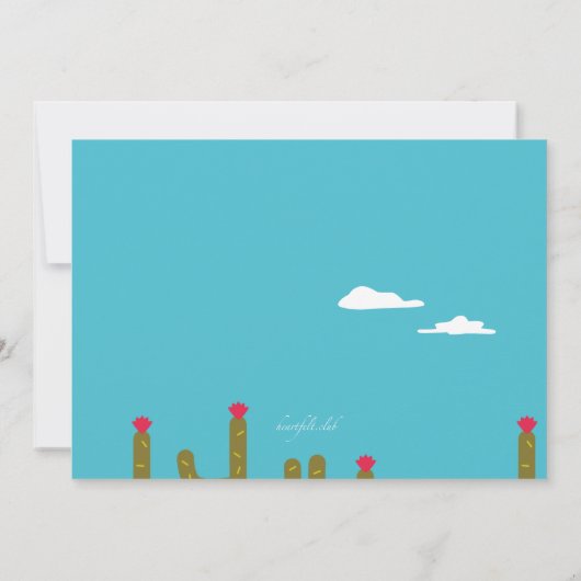 Uitnodiging woestijnlandschap (Achterkant)