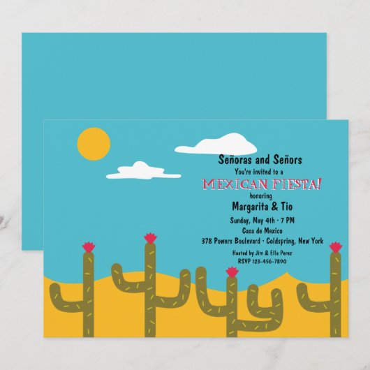 Uitnodiging woestijnlandschap (Voorkant / Achterkant)