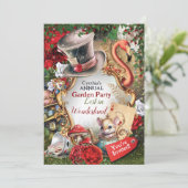 Uitnodiging Wonderland Feestje (Staand voorkant)