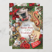 Uitnodiging Wonderland Feestje (Voorkant / Achterkant)