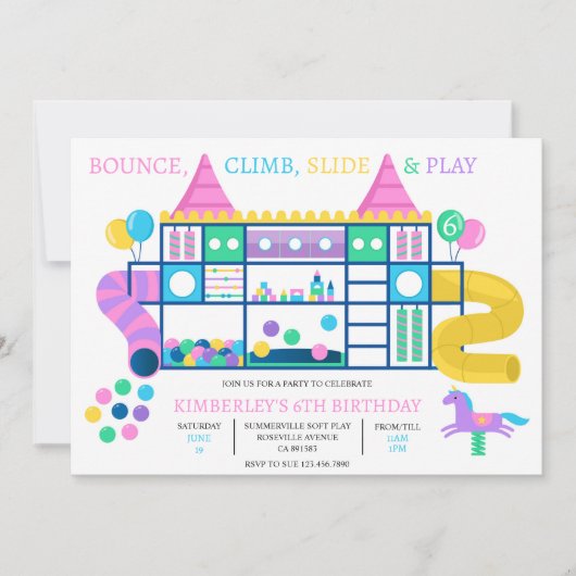 Uitnodiging Zachte Speelstuiter Jungle Gym Uitnodi (Voorkant)