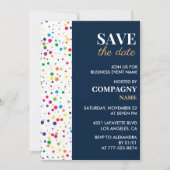 Uitnodiging zakelijk feest Save the date Confetti (Voorkant)