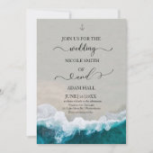 Uitnodiging Zee/Wave Wedding (Voorkant)