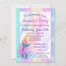 Uitnodiging Zeemeermin Regenboog Feest