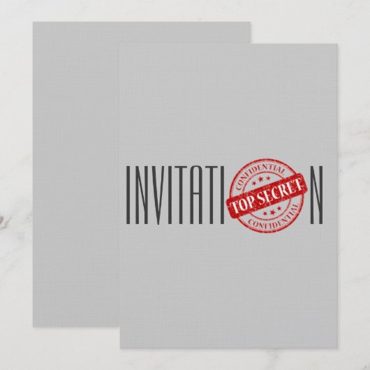 Uitnodiging Zeer geheim (Voorkant / Achterkant)