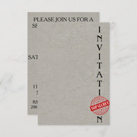 Uitnodiging Zeer geheim Collectief (Voorkant / Achterkant)