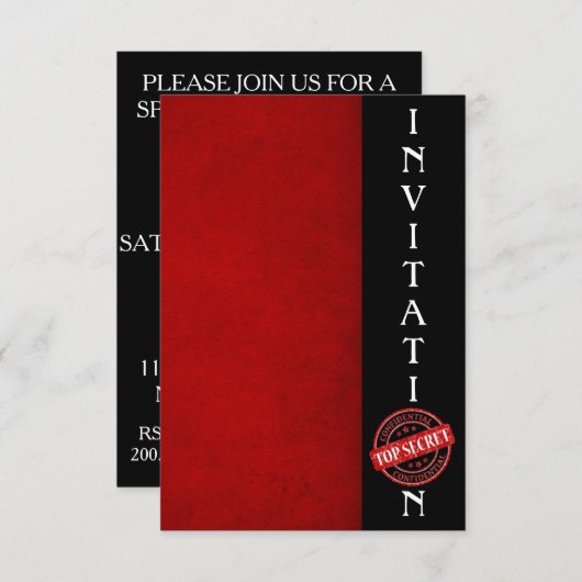 Uitnodiging Zeer geheim Collectief Fun (Voorkant / Achterkant)