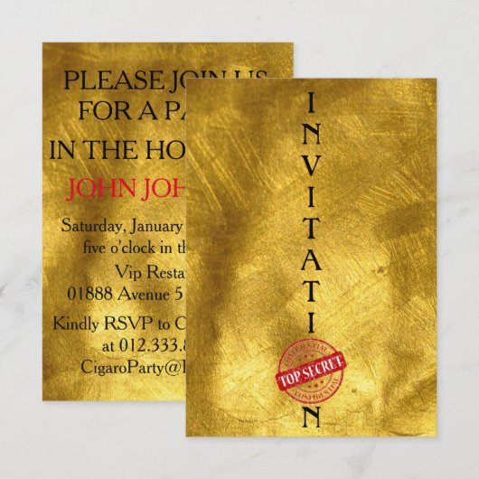 Uitnodiging Zeer geheim Gentlemen Corporate (Voorkant / Achterkant)