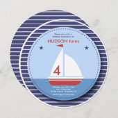 Uitnodiging zeilboot (Voorkant / Achterkant)