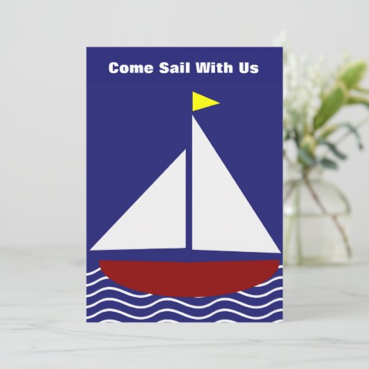 Uitnodiging zeilverjaardag (Staand voorkant)