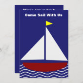 Uitnodiging zeilverjaardag (Voorkant / Achterkant)