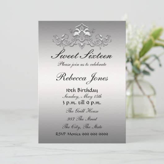 Uitnodiging zestien (Staand voorkant)