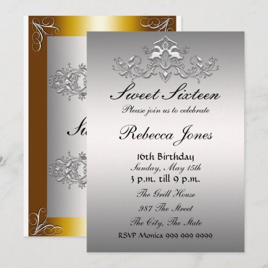 Uitnodiging zestien (Voorkant / Achterkant)