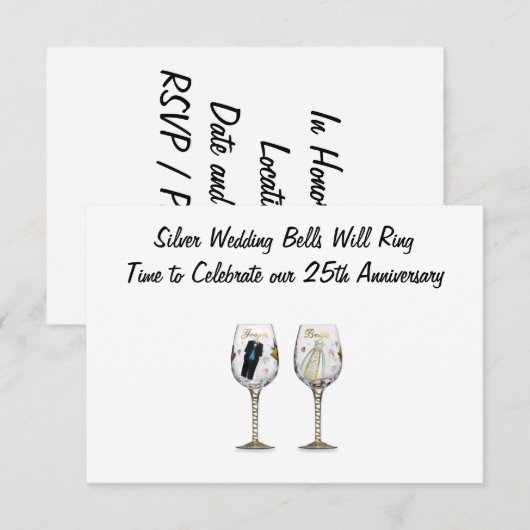 UITNODIGING "ZILVEREN BRUILOFT" (Voorkant / Achterkant)