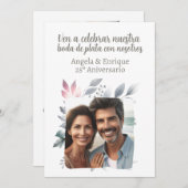 Uitnodiging zilveren bruiloft 25 jaar met foto (Voorkant / Achterkant)
