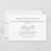 Uitnodiging zilveren bruiloft RSVP Aankondiging (Achterkant)