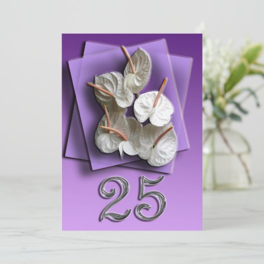 Uitnodiging zilveren huwelijksjubileum (Staand voorkant)