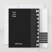 Uitnodiging Zizzago Black White Art Deco (Achterkant)