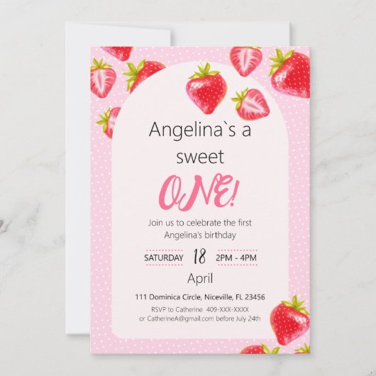 Uitnodiging Zoete Aardbei (Voorkant)