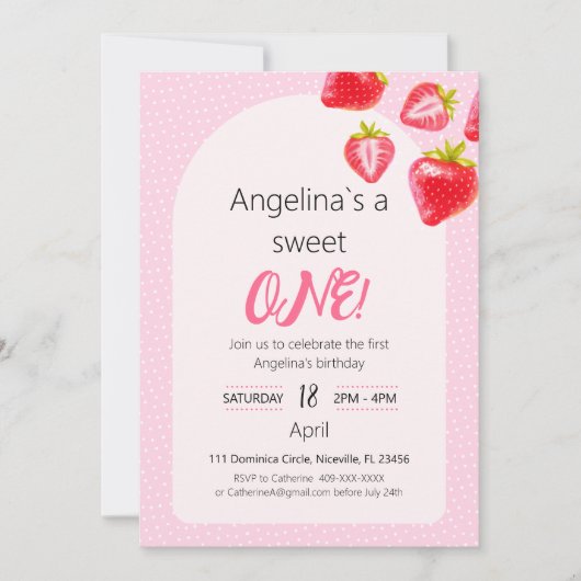 Uitnodiging Zoete Aardbei (Voorkant)
