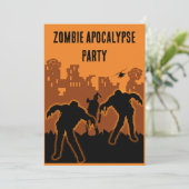 Uitnodiging Zombie Apocalypse Feest (Staand voorkant)