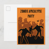 Uitnodiging Zombie Apocalypse Feest Briefkaart (Voorkant / Achterkant)