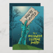 Uitnodiging Zombie Halloween Costume Party (Voorkant / Achterkant)