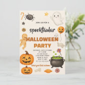 Uitnodiging Zombie Halloween Party (Staand voorkant)