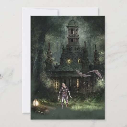 Uitnodiging Zombie Halloween Party (Voorkant)