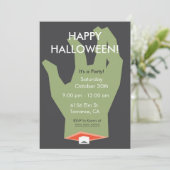 Uitnodiging Zombie Halloween Party (Staand voorkant)