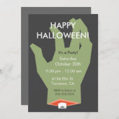 Uitnodiging Zombie Halloween Party (Voorkant / Achterkant)