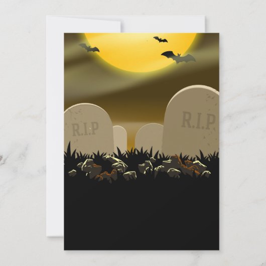 Uitnodiging Zombie Halloween Party (Achterkant)