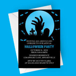 Uitnodiging Zombie Halloween Party