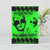 Uitnodiging Zombie Halloween Party (Staand voorkant)