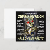 Uitnodiging Zombie Invasion Halloween Party (Voorkant / Achterkant)