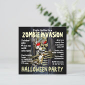 Uitnodiging Zombie Invasion Halloween Party (Staand voorkant)