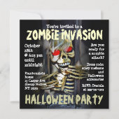 Uitnodiging Zombie Invasion Halloween Party (Voorkant)