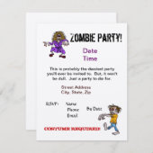Uitnodiging Zombie-partij past het aan! (Voorkant / Achterkant)