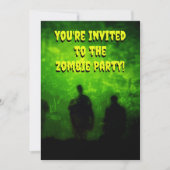 Uitnodiging Zombie Thema Feest (Voorkant)