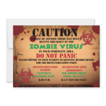 Uitnodiging Zombie Virus Halloween Party