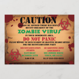 Uitnodiging Zombie Virus Halloween Party