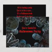 Uitnodiging Zombies Halloween Party (Voorkant / Achterkant)