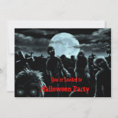 Uitnodiging Zombies Halloween Party (Voorkant)
