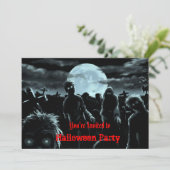Uitnodiging Zombies Halloween Party (Staand voorkant)