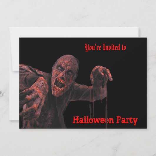 Uitnodiging Zombies Halloween Party (Voorkant)