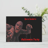 Uitnodiging Zombies Halloween Party (Staand voorkant)